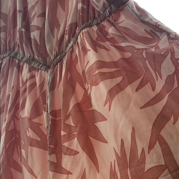 Amuse Society off shoulder pink leaf print romper - Picture 3 of 5